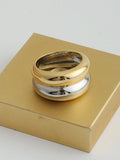 Mixed Metal Double Layer Ring [IOPSSAQT]