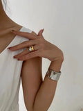 Mixed Metal Double Layer Ring [T77QZ35G]