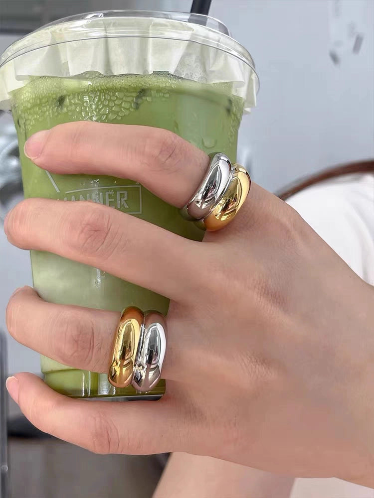 Mixed Metal Double Layer Ring [NSYY1ECS]