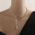 Mixed Metal Geometric Pendant Necklace [CD71ZPJR]