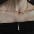 Mixed Metal Geometric Pendant Necklace [IO88J3GG]