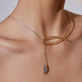 Mixed Metal Geometric Pendant Necklace [ZYX7L9U2]