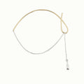 Mixed Metal Geometric Pendant Necklace [QAD2SIA2]