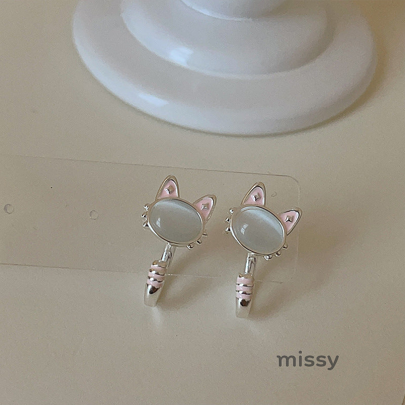 Mollie Iridescent Cat Studs [XZPBIS14]