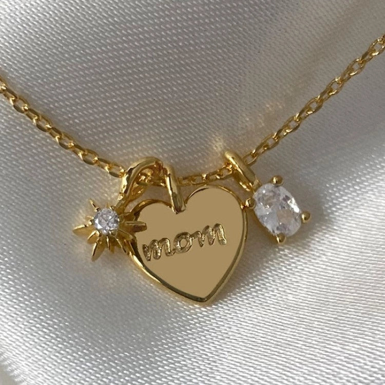 Mom Heart Pendant Necklace [F09ZZCD3]