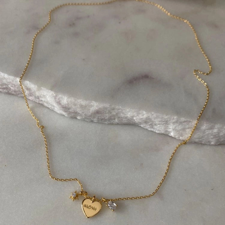 Mom Heart Pendant Necklace [RAOELNG3]