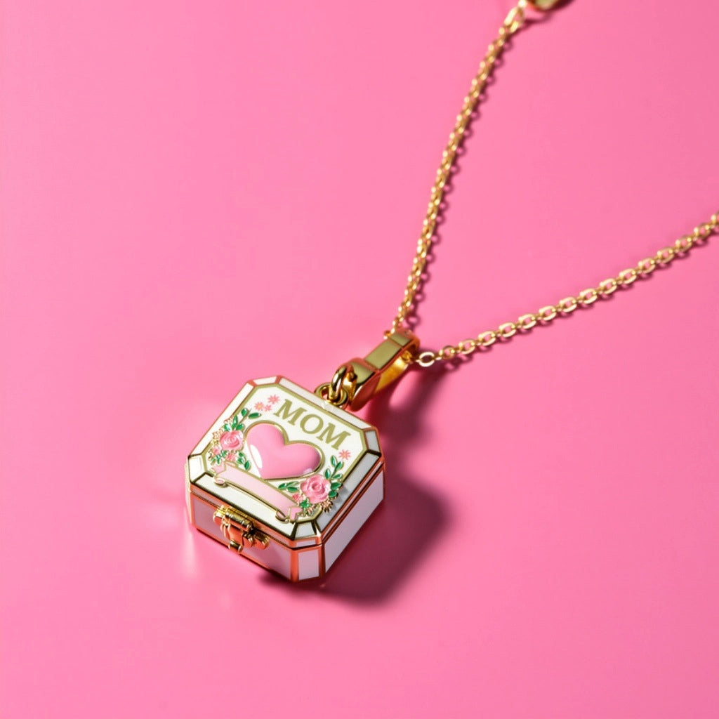 MOM Square Locket Pendant Necklace [NRJ987GM]