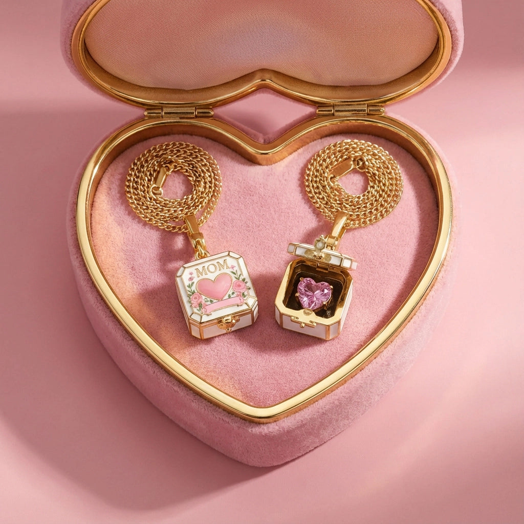 MOM Square Locket Pendant Necklace [MTQVAXPL]