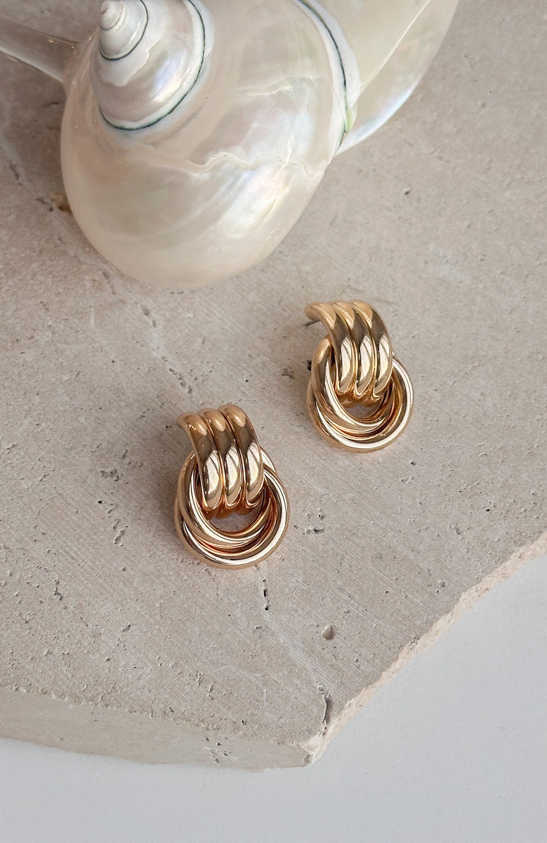 Missy Jewelry Morgan Intertwined Gold Hoop Earrings