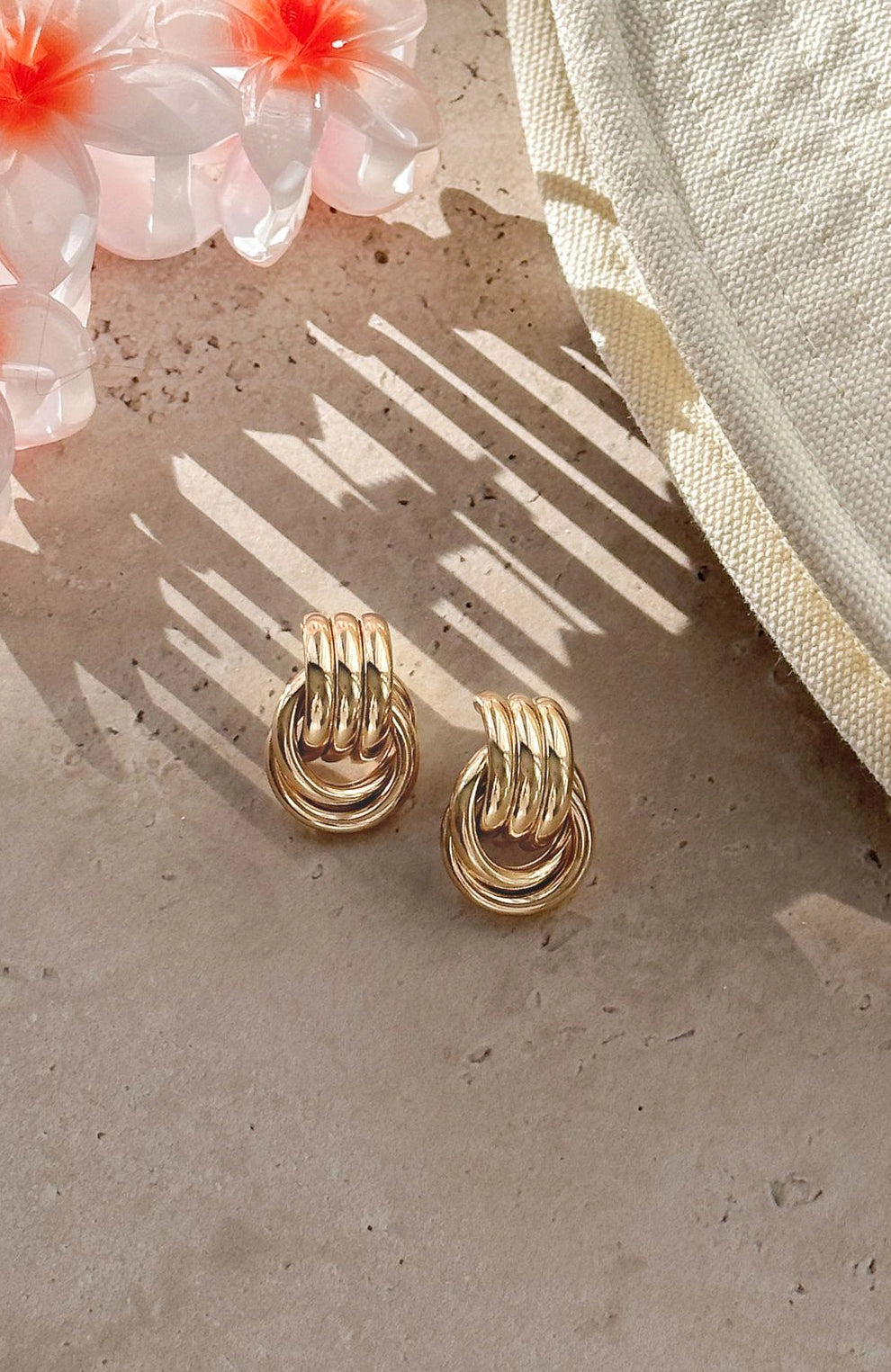 Missy Jewelry Morgan Intertwined Gold Hoop Earrings