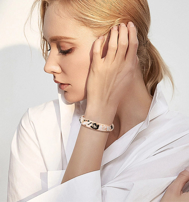 Morning Glory Enamel Cuff Bracelet [5GWQ7NCA]