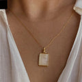 Mother of Pearl Locket Necklace [49NH3KKD]