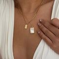 Mother of Pearl Locket Necklace [U9ZXKDT5]