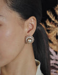 Mother-of-Pearl Palace Style Earrings [UJ0864ZX]