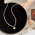 Mother-of-Pearl Pendant Choker Necklace [6SVK507D]