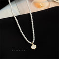 Mother-of-Pearl Pendant Choker Necklace [1PC8B8CE]
