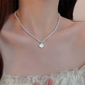 Mother-of-Pearl Pendant Choker Necklace [M03WKBPC]