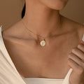 Mother-of-Pearl Sun Coin Earrings [UQZF6NLR]