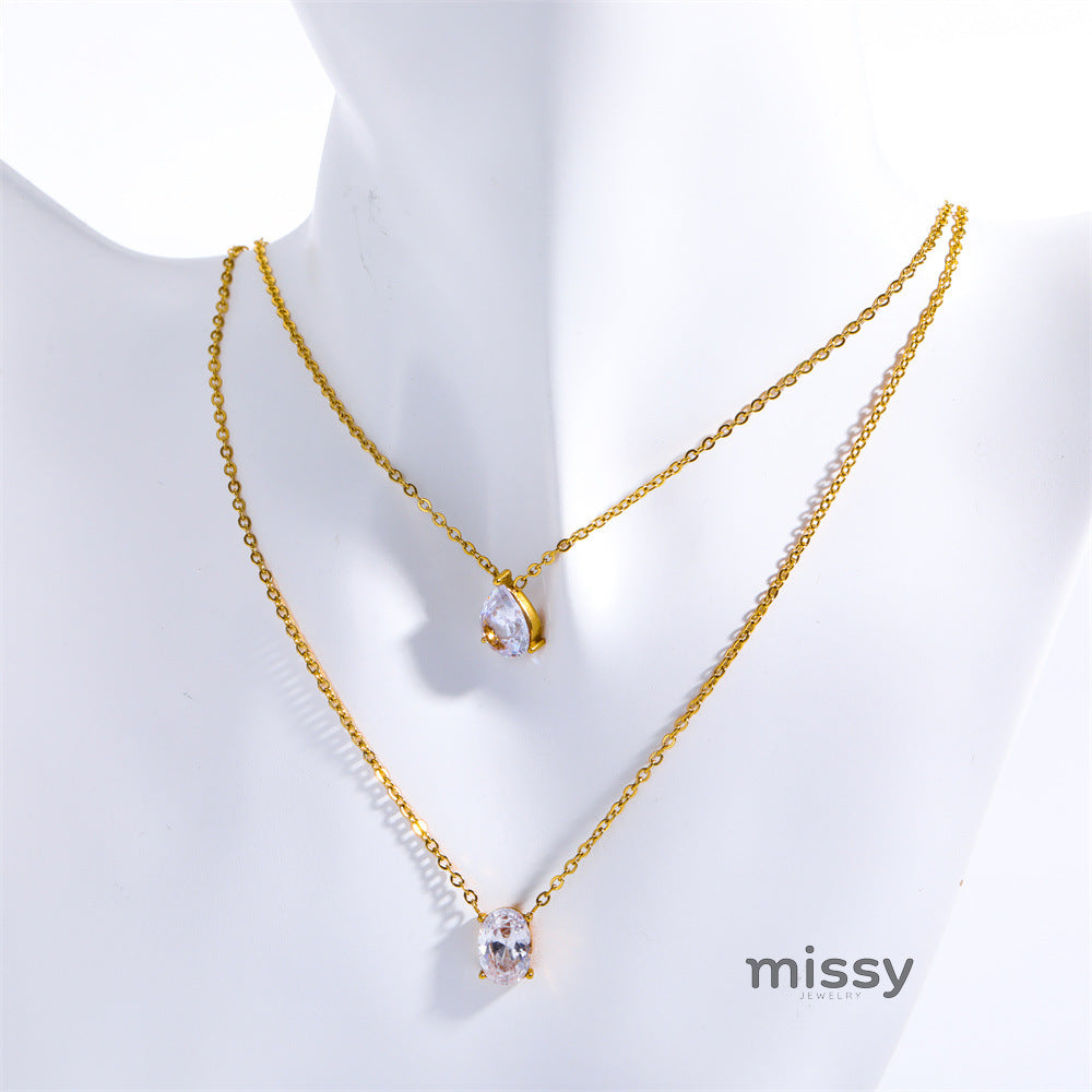 Mulan Layered Crystal Necklace [02TH1T34]