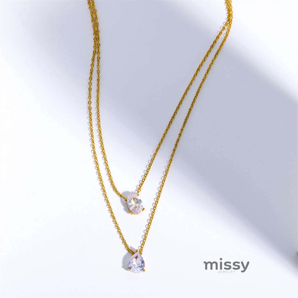 Mulan Layered Crystal Necklace [OP9SAA2F]