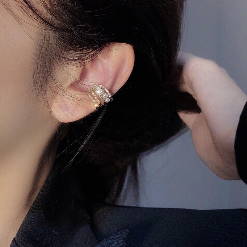Multi-Layer Pearl Zircon Ear Cuffs [TIH3WG57]