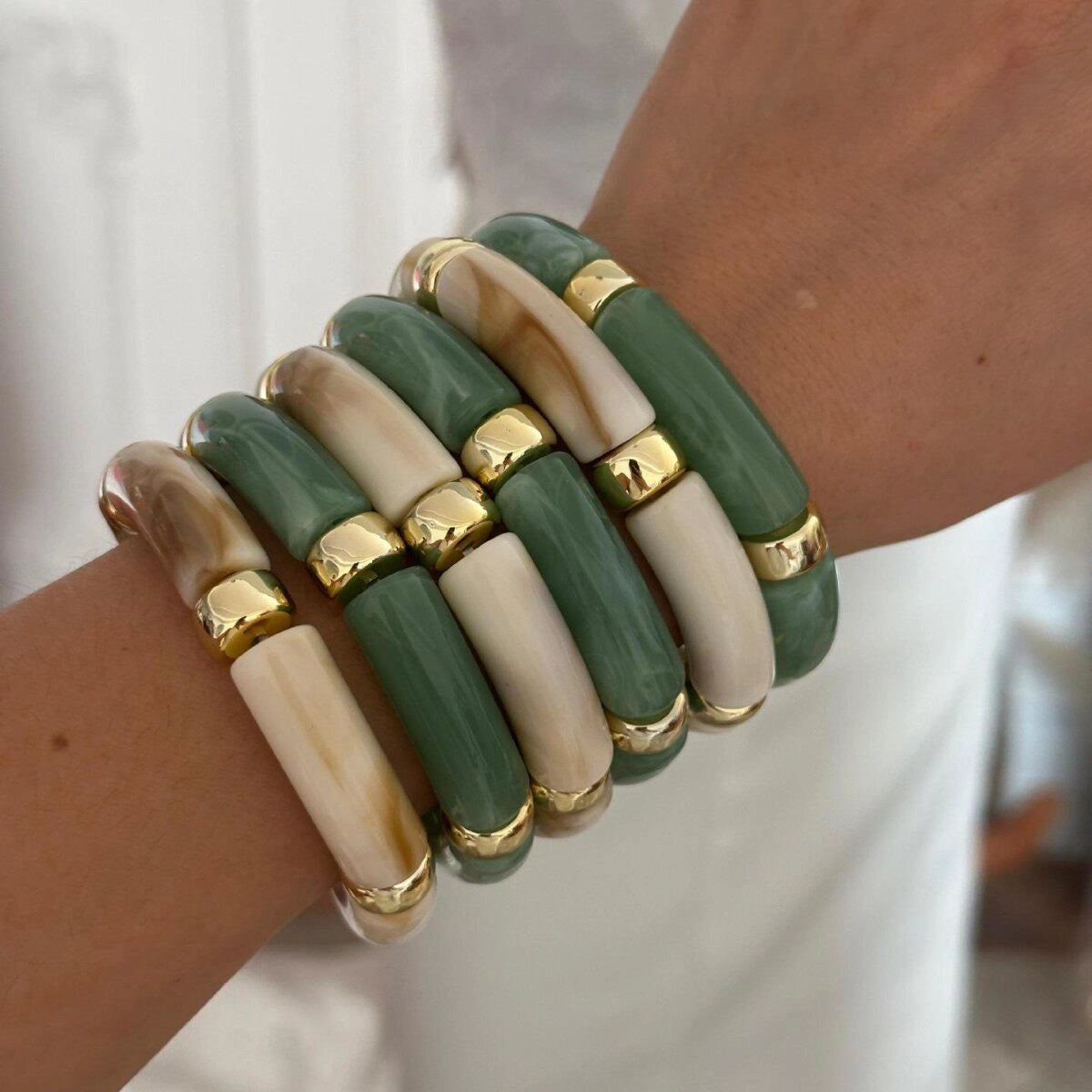 Multi-Layered Bamboo Bracelet Set [U7QX0AC8]