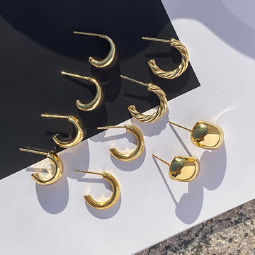 Nahla Sculptural Hoop Earrings [XSEY0P59]