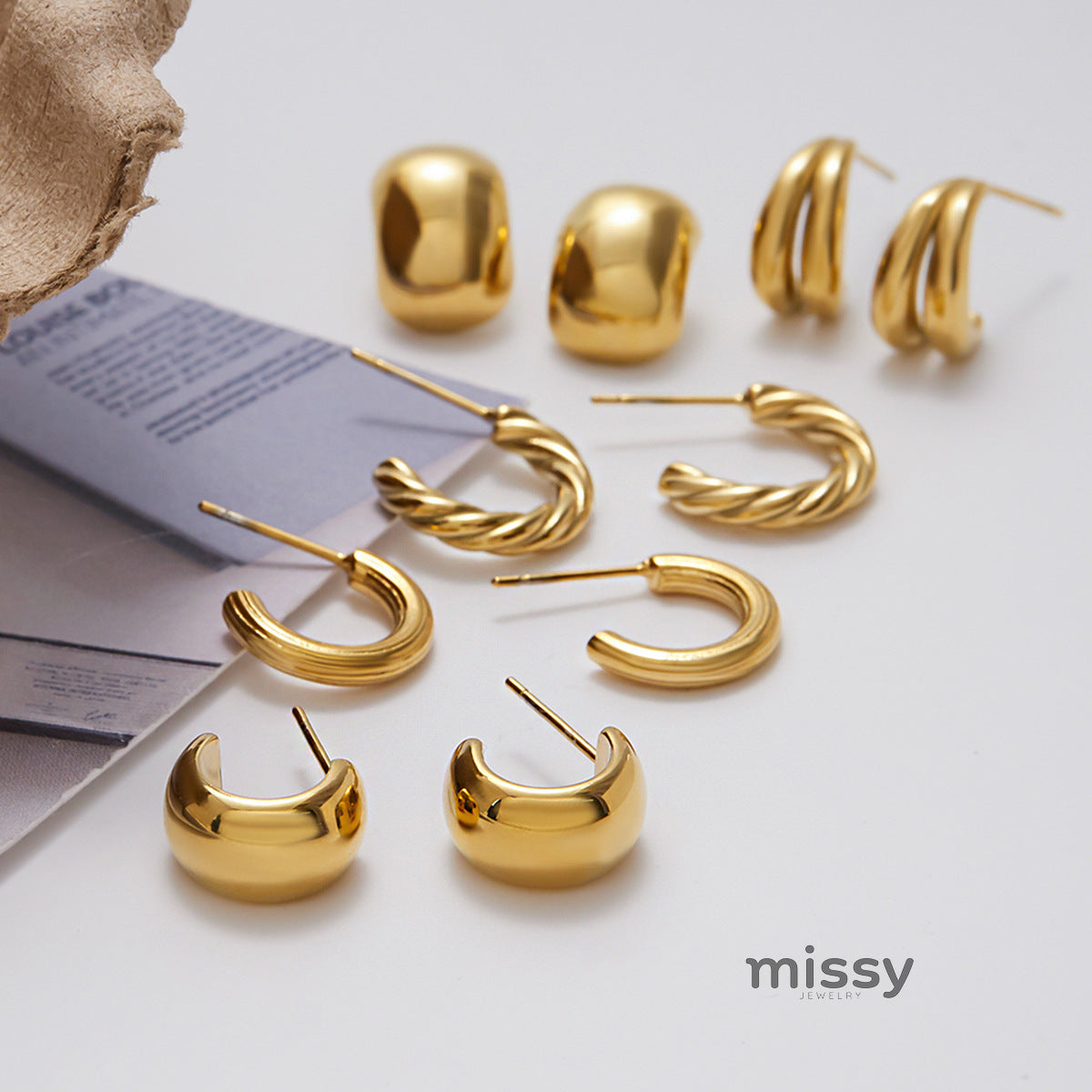 Nahla Sculptural Hoop Earrings [ETXUW72G]