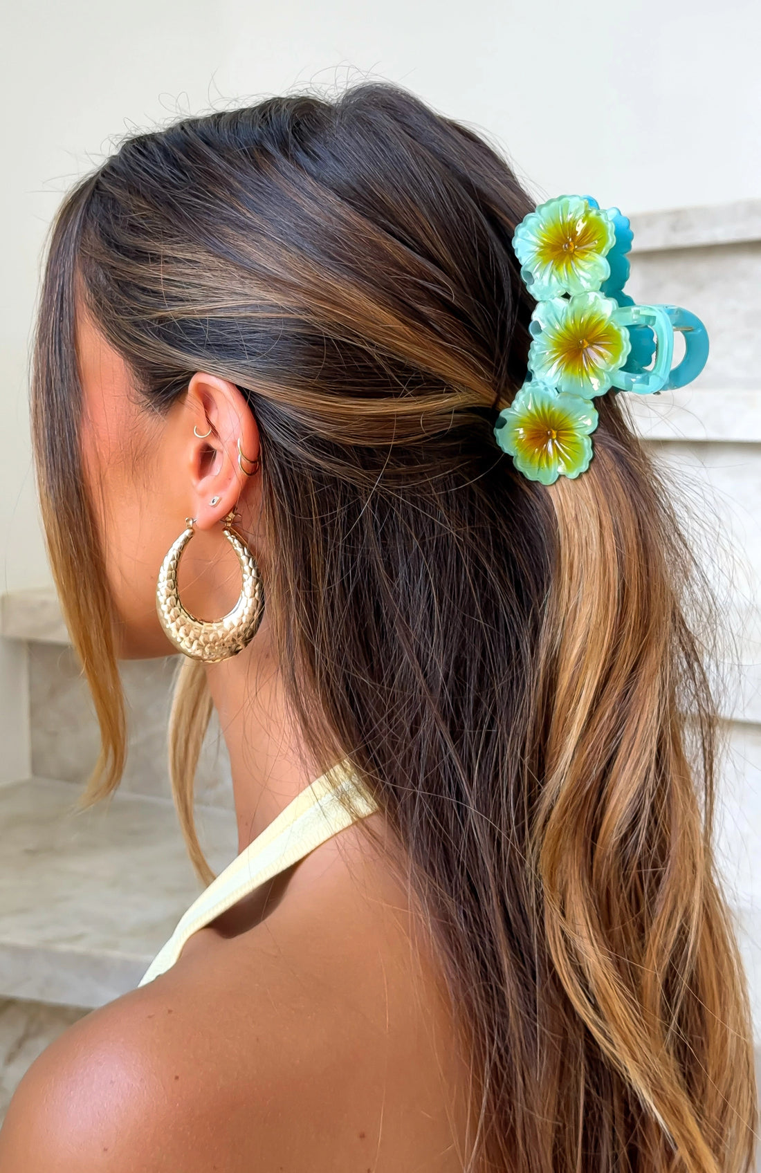 Missy Jewelry Naia Blue Blossom Hair Clip
