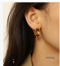 Naima Square Gemstone Earrings [0COVO94E]