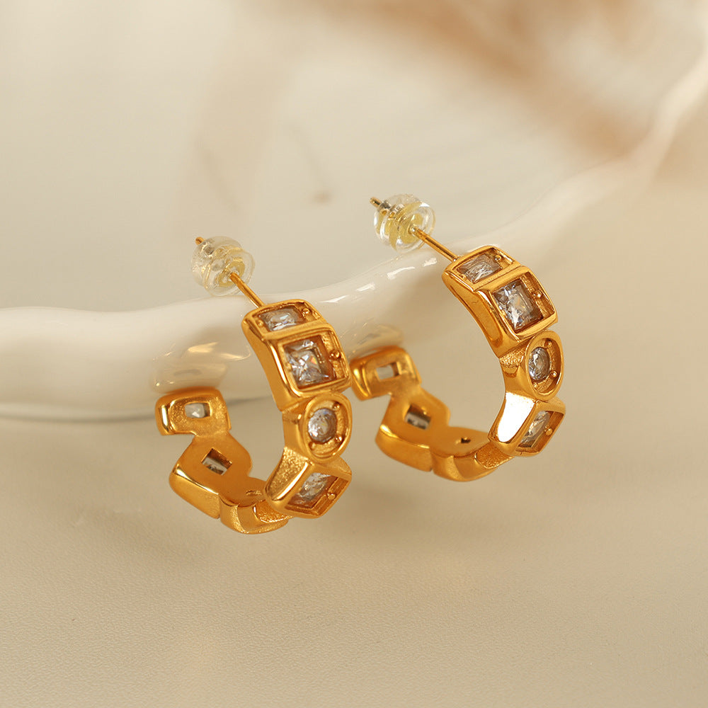 Naima Square Gemstone Earrings [VWKZPMBP]