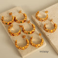 Naima Square Gemstone Earrings [4GP46378]