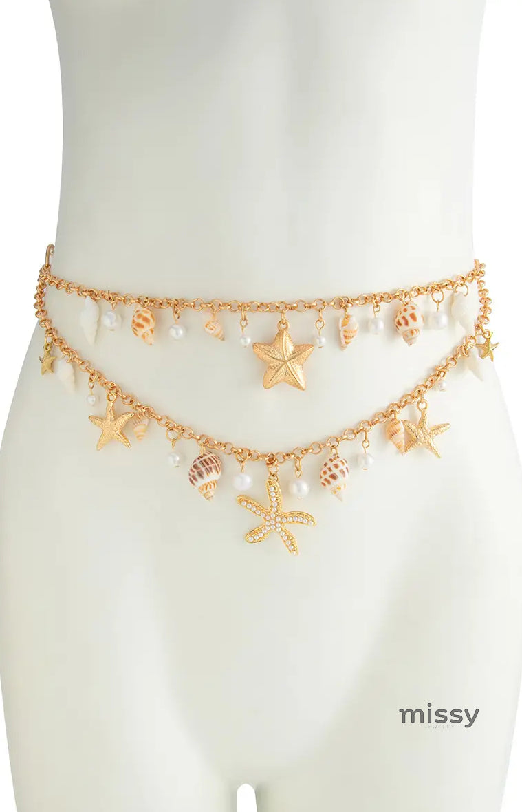 Nakiyah Pearl Starfish Body Chain [40TTINOB]