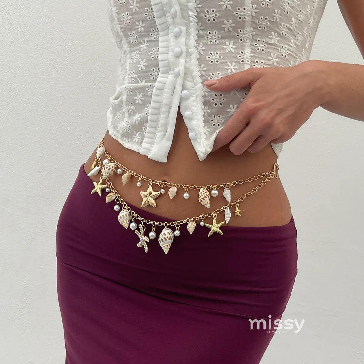 Nakiyah Pearl Starfish Body Chain [ZPGOL9T5]