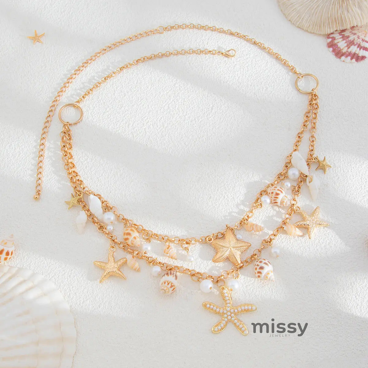 Nakiyah Pearl Starfish Body Chain [ZT8UF7QE]