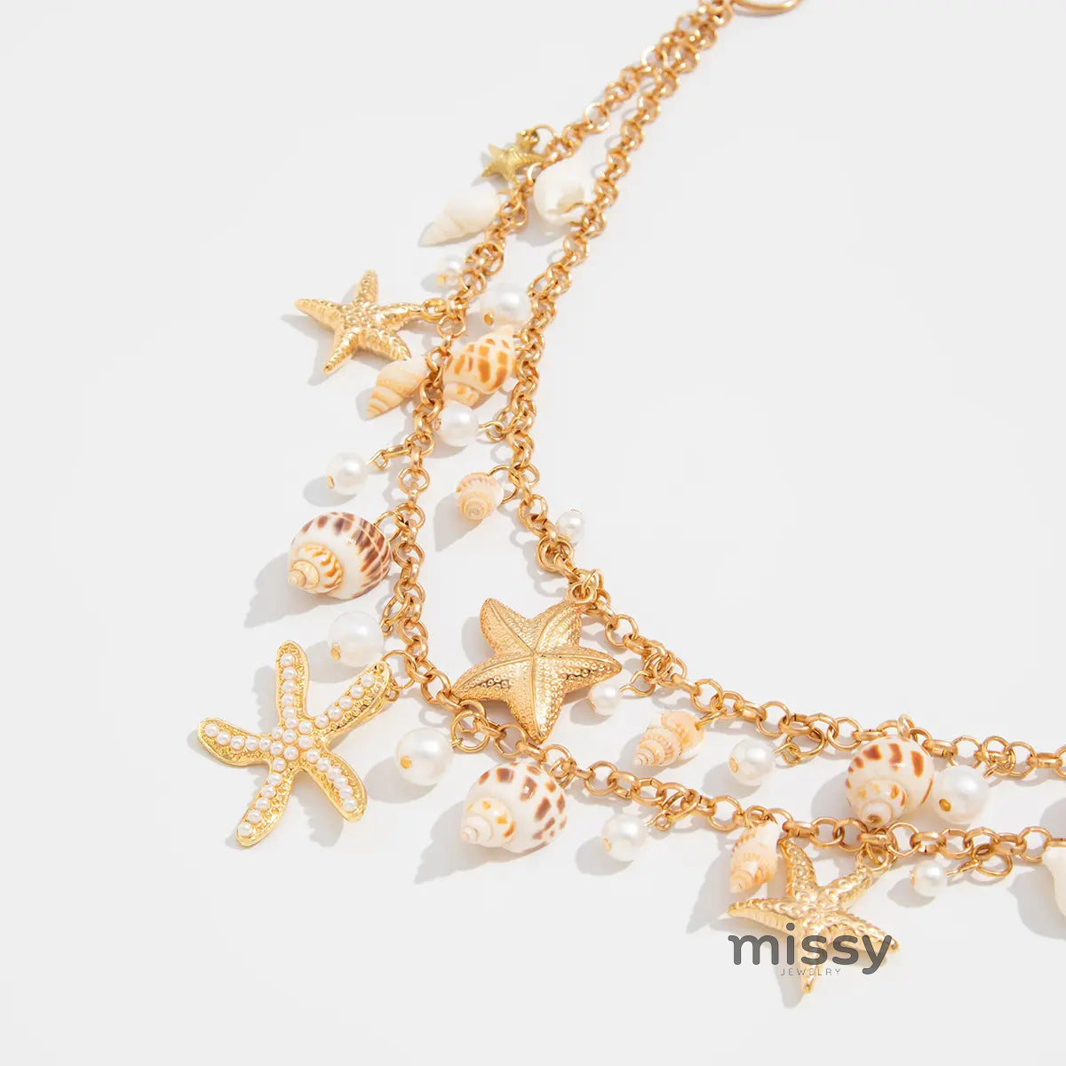Nakiyah Pearl Starfish Body Chain [RSGC4F0X]