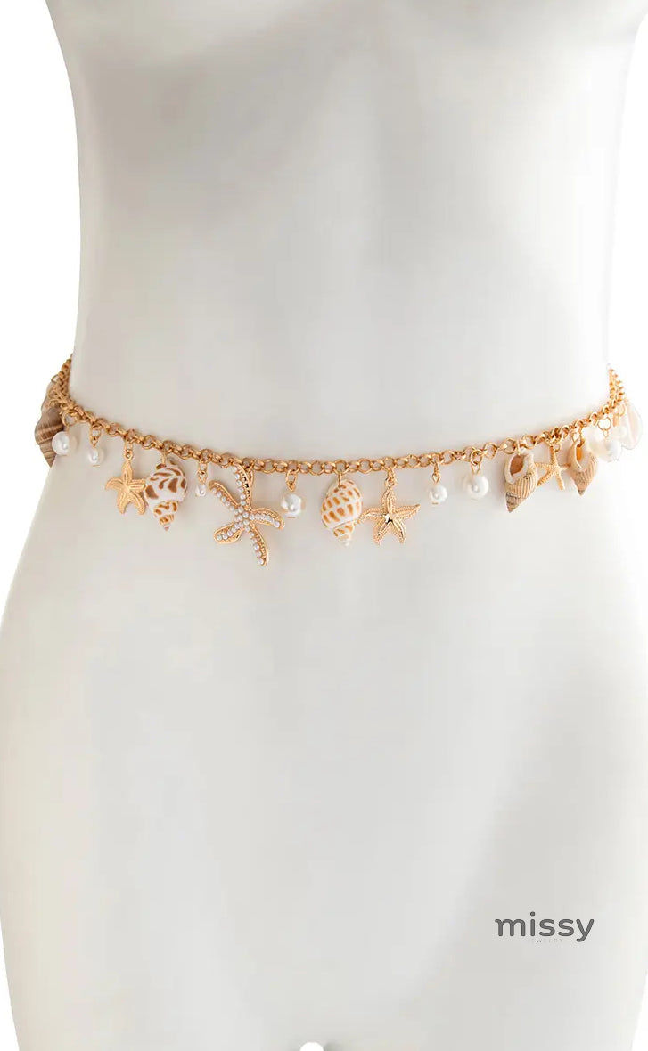 Nakiyah Pearl Starfish Body Chain [Q7GERU41]