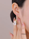 Naomy Gold Cat's Eye Drop Earrings
