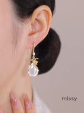 Naomy Gold Cat's Eye Drop Earrings