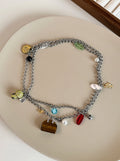 Natural Stone Bag Pendant Necklace [7HEKRHDQ]