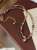 Natural Stone Beaded Necklace [0KHUYF09]