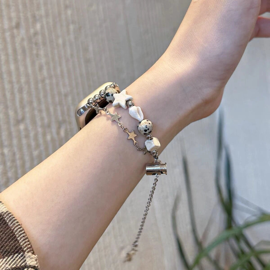 Natural Stone Beaded Watch Strap [DOJKJOYR]