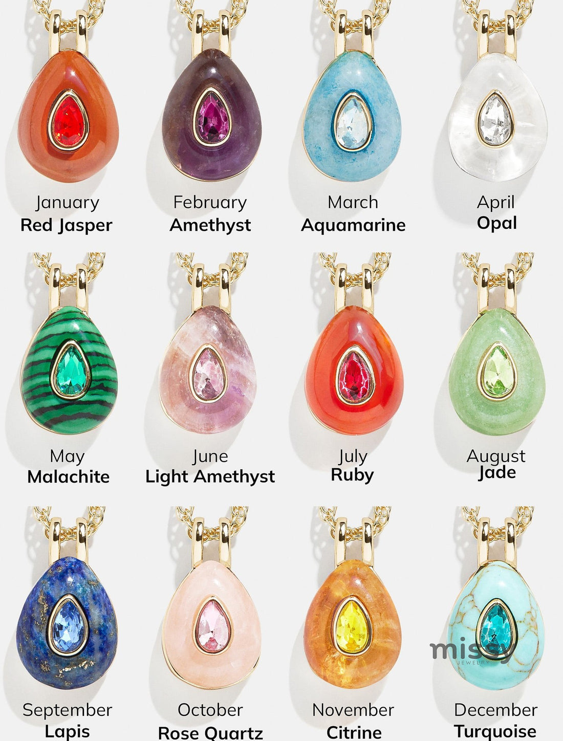 Naudia Zircon Birthstone Necklace [MYI7WWTB]
