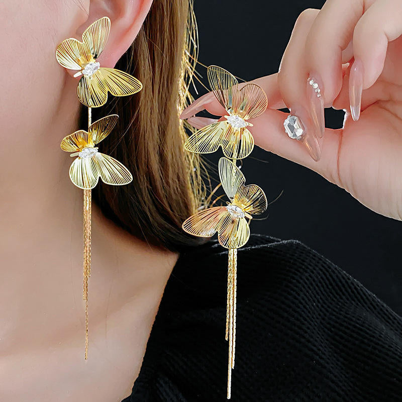 Nautica Butterfly Tassel Earrings [WJIBK65S]