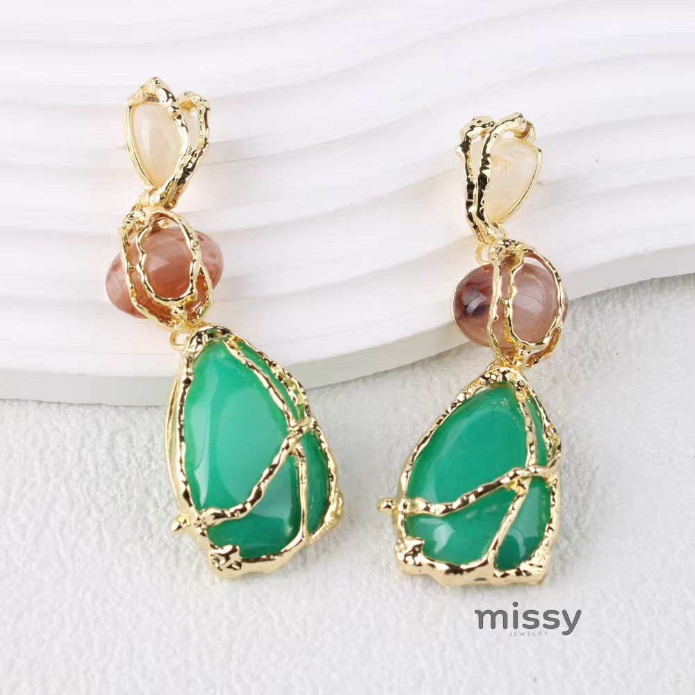 Nayely Geometric Drop Earrings [TP9G9QJB]