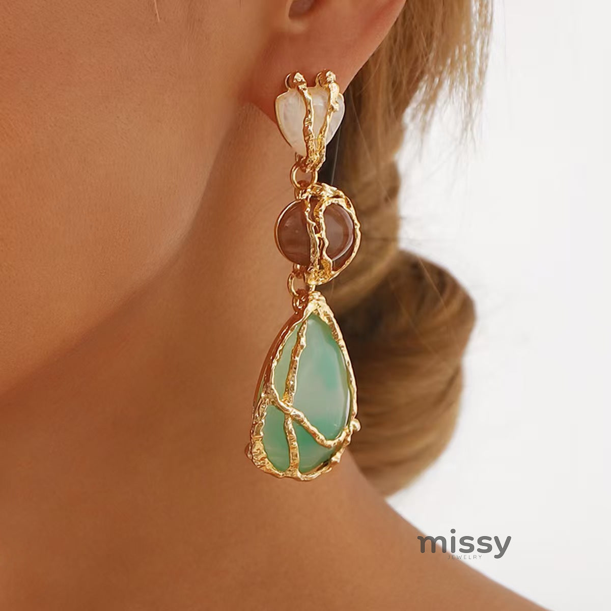 Nayely Geometric Drop Earrings [EMDLIF3E]