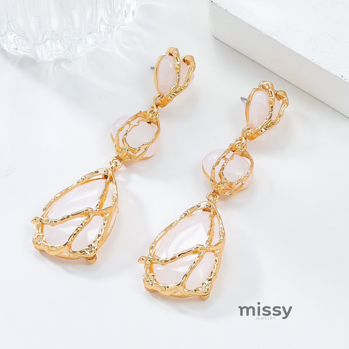 Nayely Geometric Drop Earrings [68BLESLD]