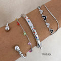 Nilah Diamond Heart Charm Bracelet [5YPD9XQW]