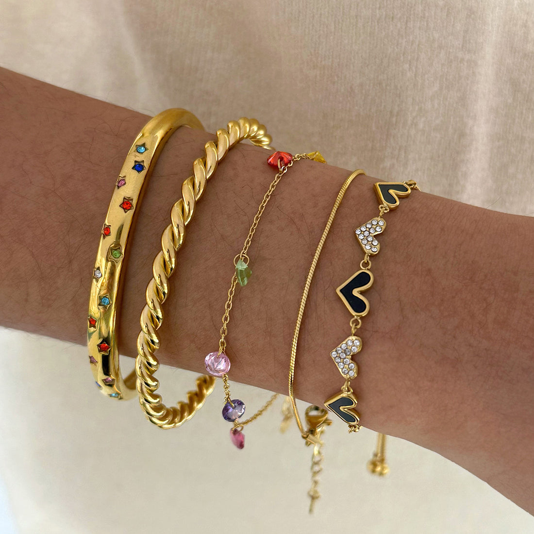 Nilah Diamond Heart Charm Bracelet [15L02HCQ]