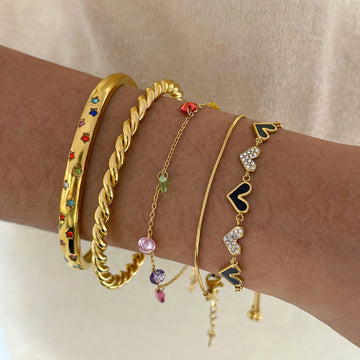 Nilah Diamond Heart Charm Bracelet [15L02HCQ]